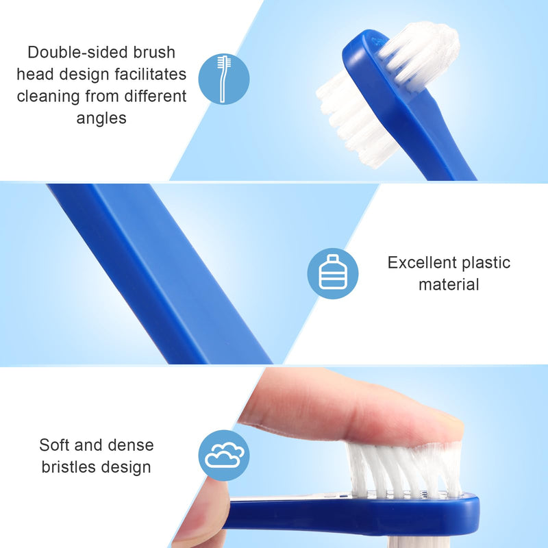 50 Pcs Denture Brush Individually Dual Headed Firm Hard Bristle Toothbrush Denture Cleaner Brush for Cleaning Dentures, Retainers, False Teeth, Braces - BeesActive Australia