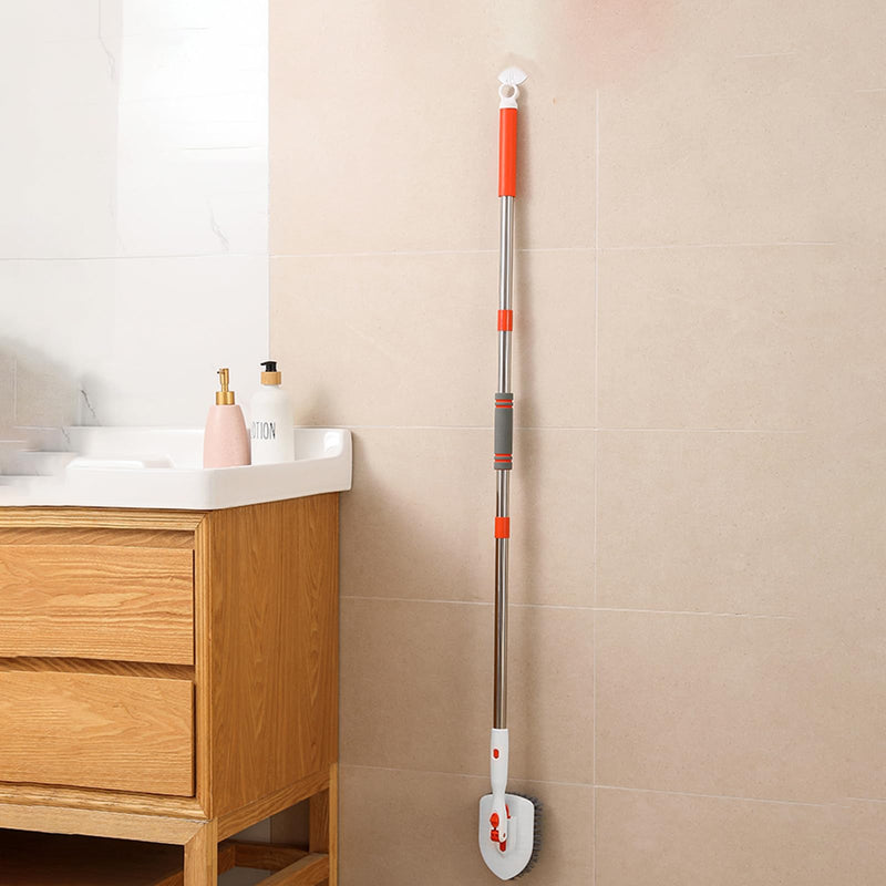 Onewly Shower Scrubber with Long Handle, 3 in 1 Bathroom Cleaning Brush with 24"-53" Extand Handle, Cleaning Supplies for Kitchens, Sinks, Toilets, Floors, Baseboards, Windows and Corners 9 Count - BeesActive Australia