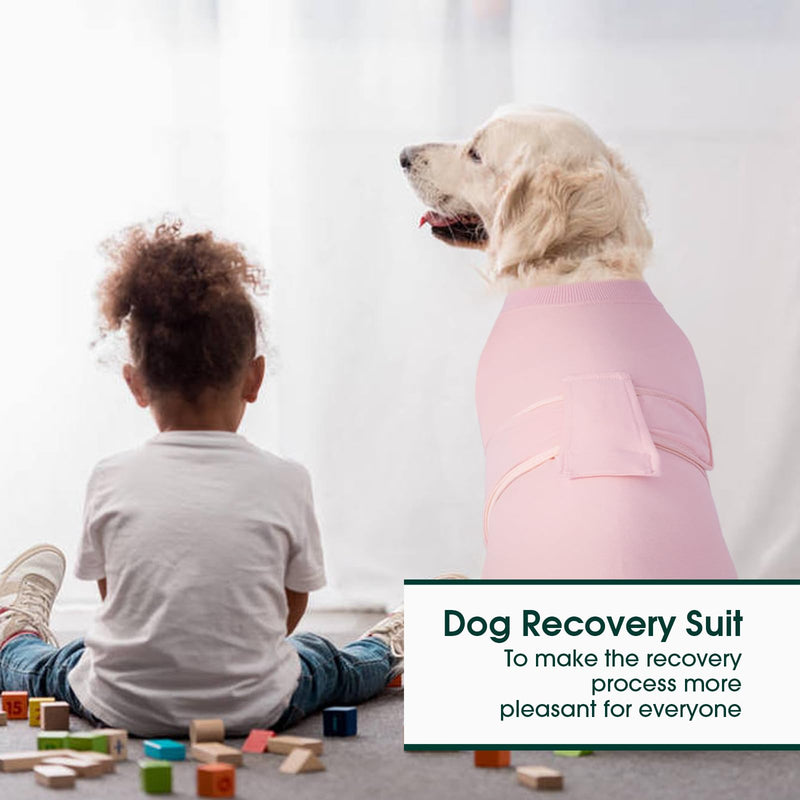 Kuoser dog bodysuit after surgery, dog bodysuit after castration male female dog, dog bodysuit after surgery female dog, surgical body dog castration female dog, anti-wound licking bodysuit for dogs after surgery pink M M (chest circumference: 49-59cm) - BeesActive Australia