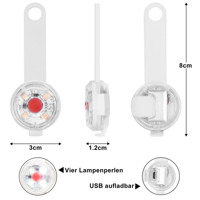 Fttouuy Safety LED Flashing Light for Dogs, Cats - USB Rechargeable LED Light Pendant Dog, 3 Flashing Modes Waterproof Safety Pet Lights White - BeesActive Australia
