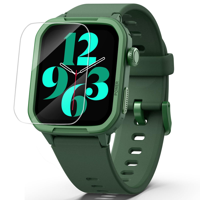 Kids Smart Watch for Boy Girl, Kids Watches with 19 Sport Modes, Heart Rate, Sleep Monitor, Pedometer, Alarm Clock, IP68 Waterproof Fitness Tracker, Gift for 6-16 Year Old Boys Girls Toys (Green) Green - BeesActive Australia