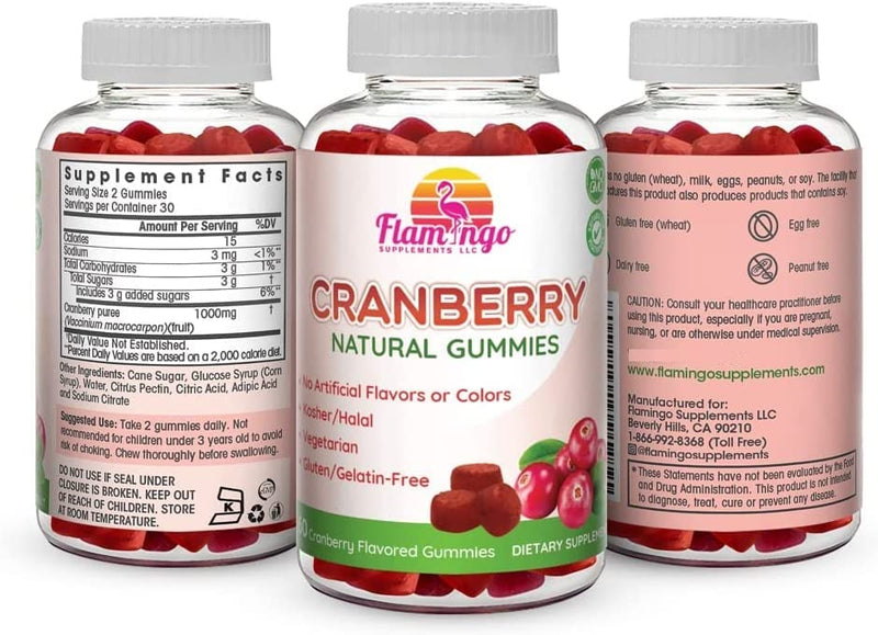 Cranberry Gummies 1000 mg - Cranberry Supplement Alternative to Cranberry Pills or Juice for Women, Men, Kids. Cranberry for Urinary Tract Health, UTI Relief- Vegan, Halal, Kosher Chews- 60 Gummies - BeesActive Australia