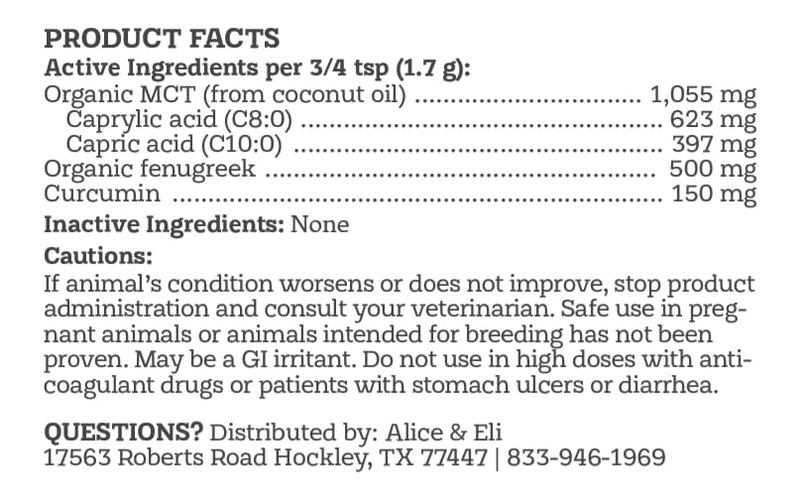 Alice & Eli Golden Groovin' - Turmeric for Dogs - Natural Immune & Joint Support for Dogs - with Organic Curcumin, MCT & Fenugreek - 30 Day Large Dog Supply