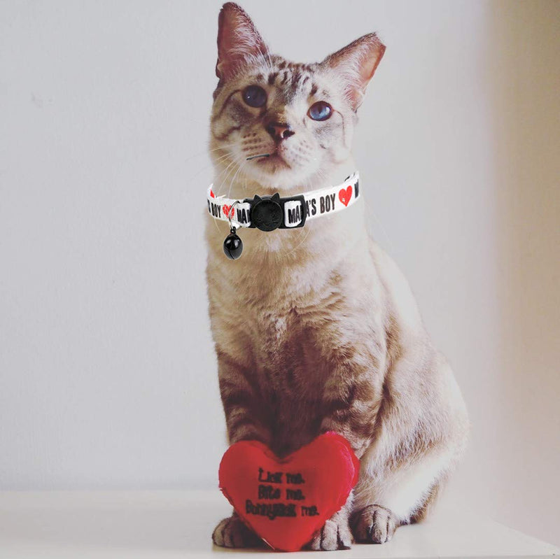 BoomBone 2 Pack Valentines Day Cat Collar Breakaway,Safety Adjustable Collars with Bell for Kitten - BeesActive Australia