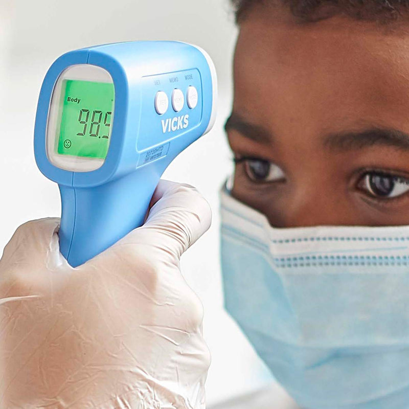 Vicks Non-Contact Infrared Thermometer for Forehead, Food and Bath – Fast, Reliable, and Clinically Proven Accuracy for Adults, Babies, Toddlers and Kids 1 Count (Pack of 1)