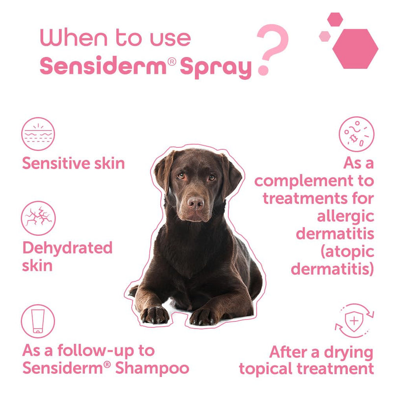 Sensiderm Spray for Dogs & Cats – Fragrance-Free Leave-On Skin Care – No Massage Needed – Soothes & Moisturises Itchy, Irritated or Sensitive Skin – With Skin Barrier Protect™ – 300ml Vet Formula