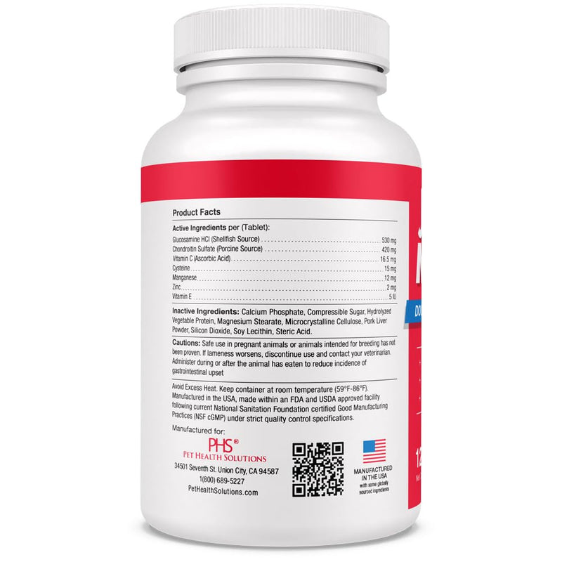Double Strength Chewable Tablets for Dogs, Glucosamine, Chondroitin, Vitamins & Antioxidants, Hip & Joint Pain Relief & Support Supplement - Veterinarian Formulated, Made in USA, 120 Tablets 120 Count - BeesActive Australia