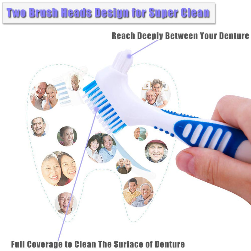 4 Pcs Denture Brushes with Double Sided Denture Cleaning Brush Heads for Denture Care (4Pcs) 4pcs - BeesActive Australia