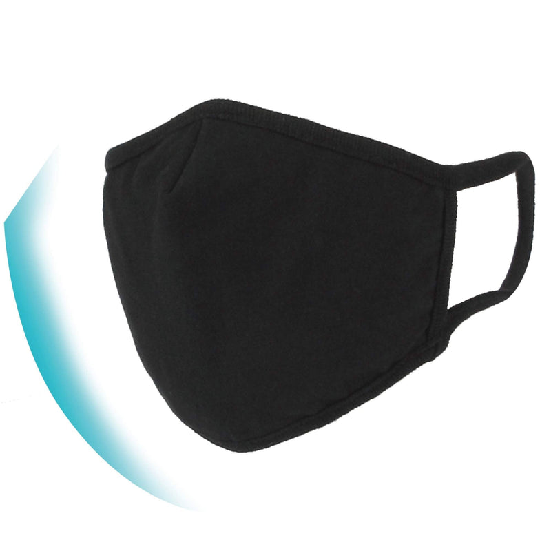 WITHMOONS Cloth Face Mask Washable Reusable 3-Ply Mouth Shield with Nose Wire 3PACK EU0304 Black 1 Count (Pack of 3)