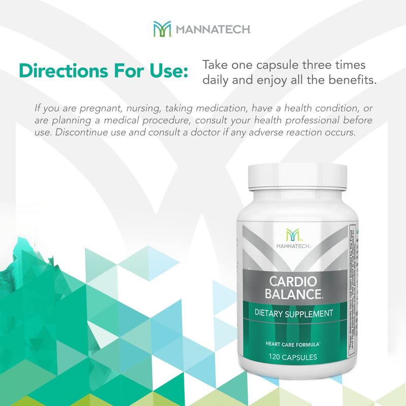 Mannatech - CardioBALANCE® - 120 Capsules | Contains L-Arginine, CoQ10, Folic Acid, Vitamins C, E, B6 and B12, Daily Cardiovascular Wellness Support