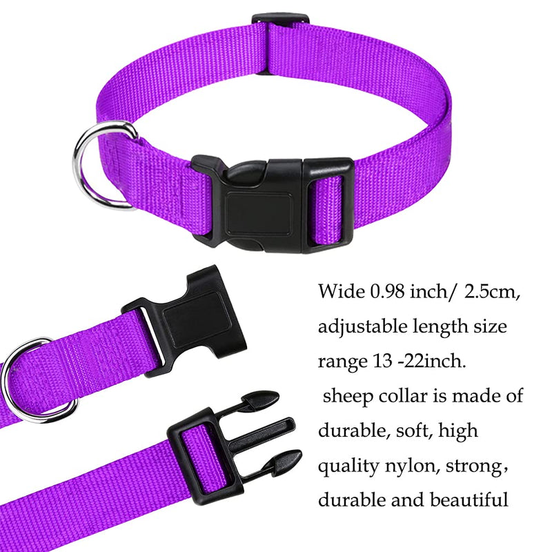 4 Pieces Goat Lead and Goat Collars Set, Nylon 11 inch Goat Lead with Reflective Strip Design and Nylon Goat Collar for Small Farm Animal Goat Cow Horse Sheep (Blue) Blue - BeesActive Australia