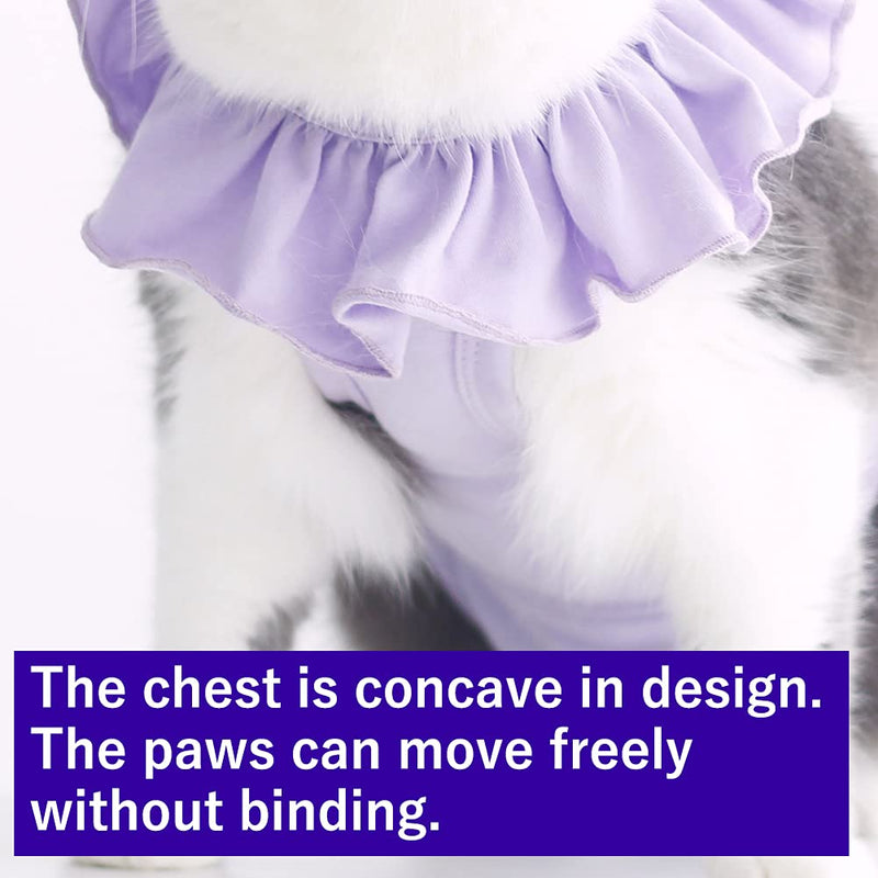 Cat Recovery Suit for Abdominal Wounds and Skin Diseases,Breathable Surgical Recovery Shirt After Surgery Wear Anti Licking Wounds,E-Collar Alternative for Female Cats Kitten(RSC01-purple-m) Medium purple - BeesActive Australia