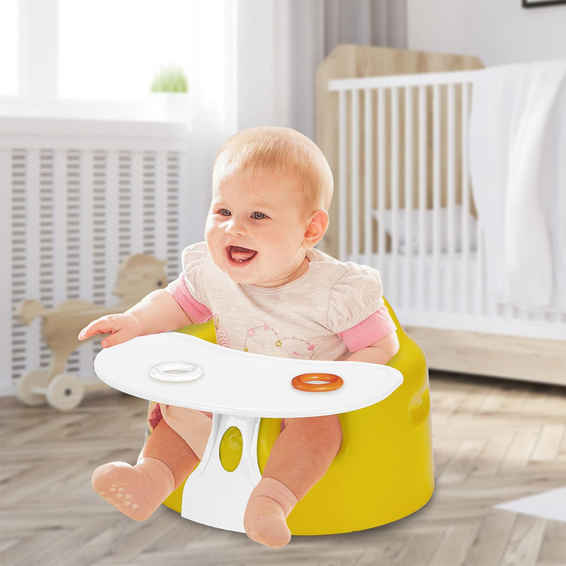 Gnegni Seat Tray Attachment Accessory Compatible with Bumbo Floor Seat, Smooth Tray Surface Easily Attaches to Baby Bumbo Floor Seat for Baby Feeding and Playing, Easy to Clean & Release-White White - BeesActive Australia