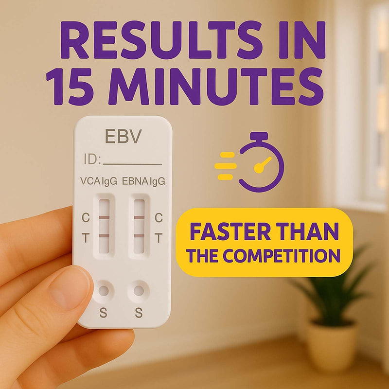 EBV at-Home Test Kit | Detects IgG Response to VCA & EBNA | 15-Minute Rapid Result | Easy Fingerstick Sample