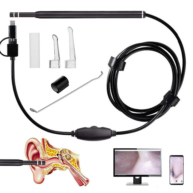 Ear Wax Removal - 3 in1 USB Earwax Removal Tool HD Ear Cleaner Endoscope with 6 LED Light, Earwax Remover Tool, Visual Ear Camera Ear Pick Cleaning Kit for Adults Kids Pets by Android Smart Phones - BeesActive Australia