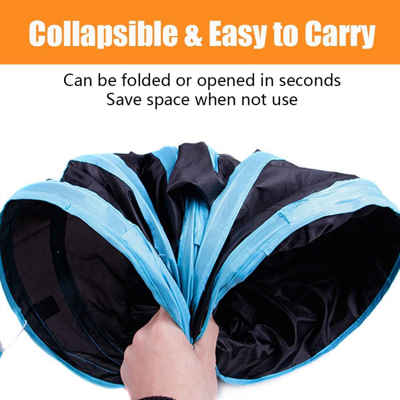 21 Pcs Cat Toys for Indoor Cats Collapsible Cat Tunnel Interactive Feather Teaser Wand Ball Toy for Kitten Cats Black - BeesActive Australia