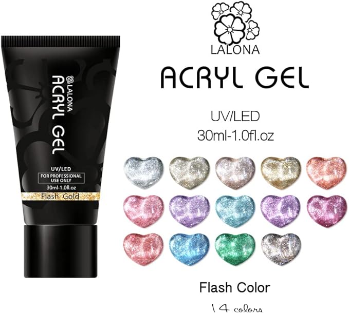 LALONA Acrylic Gel (Flash Color) (30ml) Sculpture Gel Nail Polygel (030. Flash Black) -  Australia