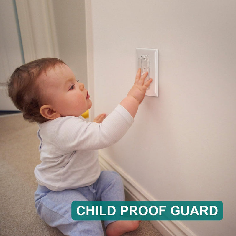 Light Switch Cover Guard, Child Proof Wall Switch Cover Protects Lights or Switches from Getting Accidentally Turned ON or OFF by Children and Adults, Toggle Style (Clear, 2 Pack) - BeesActive Australia
