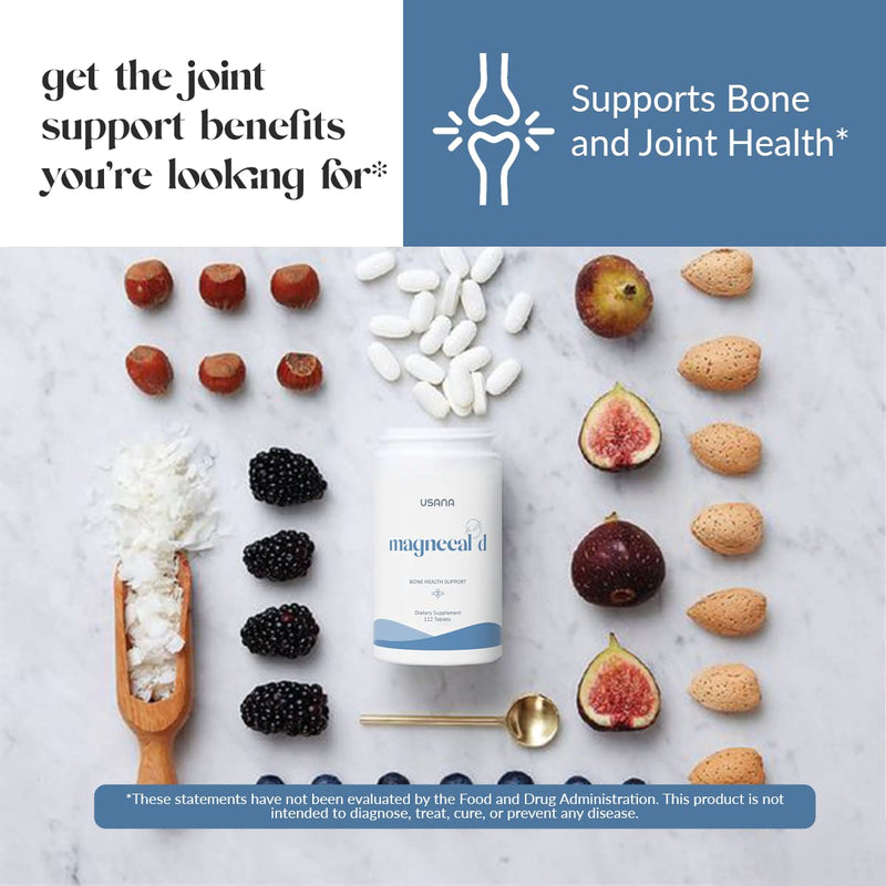 USANA - MagneCal D Calcium & Magnesium Formula - 112 Tablets | With Calcium, Magnesium and Vitamin D In A 1:1 Mineral Ratio To Support Bones, Teeth, Nails, Muscle Function and Nerves