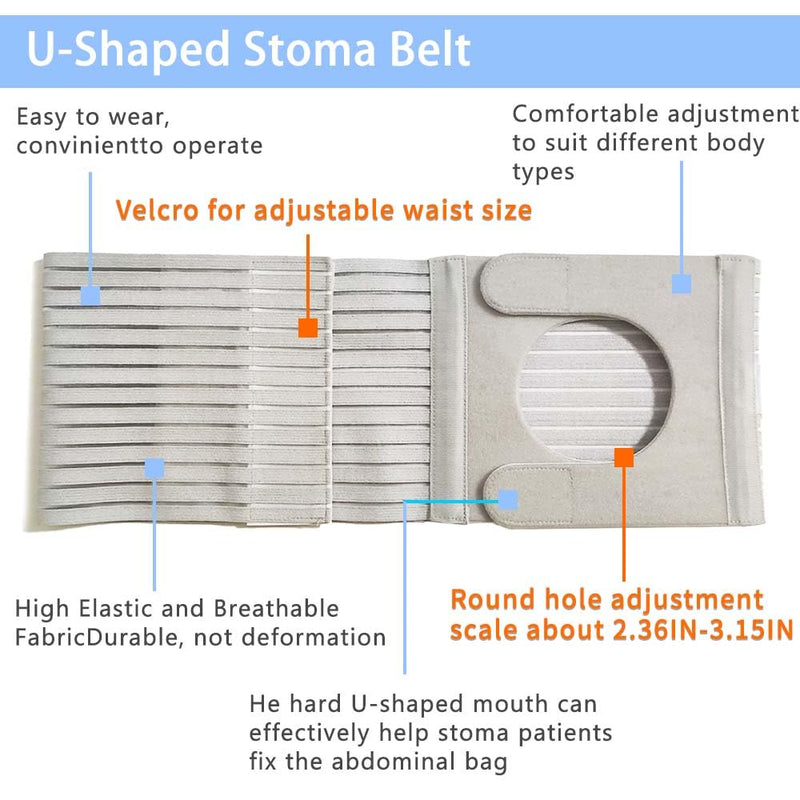 Medical ostomy belt, Adjustable Stoma support belt Portable ileostomy colostomy belt,Universal Ostomy belt helps protection ostomy bag (X-Large) X-Large