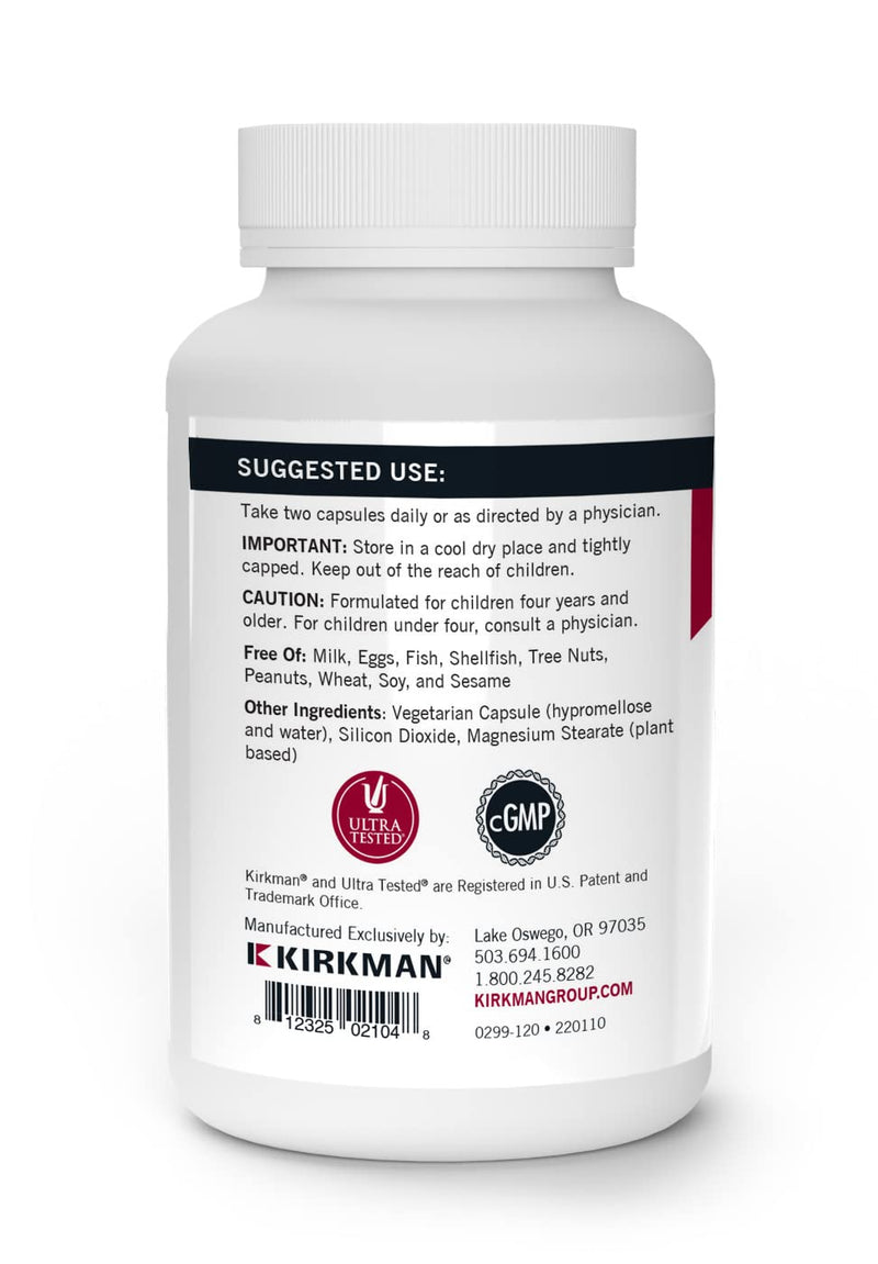 Kirkman Children's Multivitamin & Mineral - 120 Capsules - 21 Essential Nutrients - Hypoallergenic - Gluten Free - Casein Free 120 Count (Pack of 1)