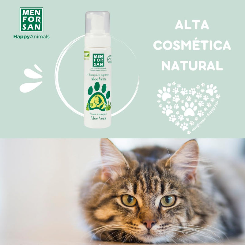 MENFORSAN Aloe Vera foam shampoo for cats, 200ml - BeesActive Australia