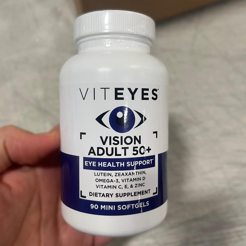 Viteyes Vision for Ages 50 Plus for Eye Health, Vision Support, Aging Eyes, Lutein, Zeaxanthin, Omega-3, Zinc, Vitamin C, Vitamins D, Vitamins E, Eye Doctor Trusted, Manufactured in The USA, 90 Ct
