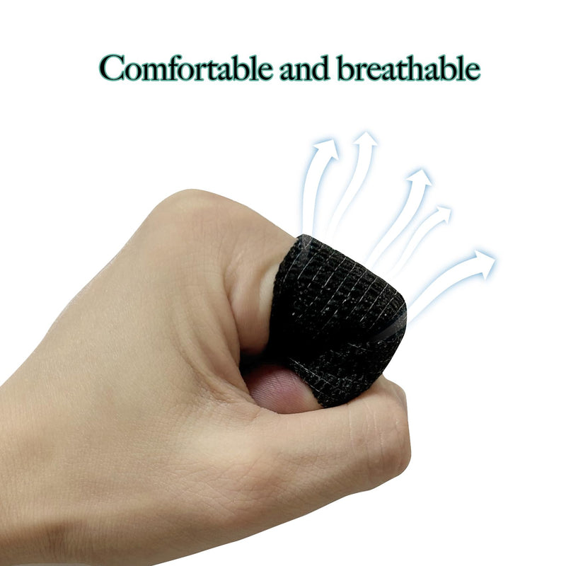 32 Rolls Self Adhesive Bandage Wrap 2 inch Cohesive Bandage Wrap Stretch Bandages Wraps Tape Black Elastic Self-Adherent Tape for Wrist Ankle Sports Swelling Sprains - BeesActive Australia