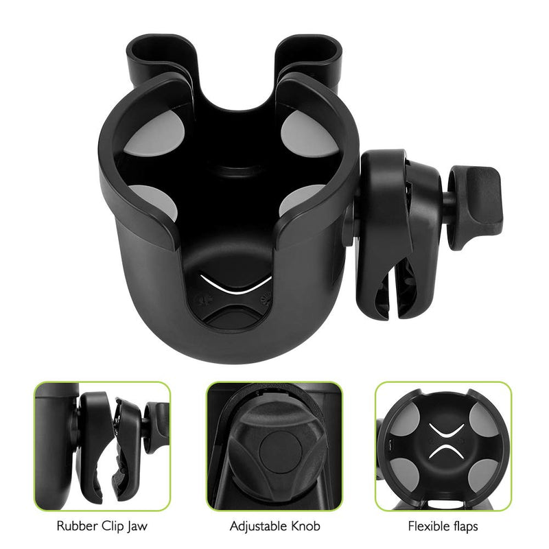 Accmor 2-in-1 Walker Cup Holder with Phone Holder, Wheelchair Cup Holder, Rollator Cup Holder, Cup Phone Holder for Walker, Wheelchair, Rollator, Mobility Scooter, Black 1