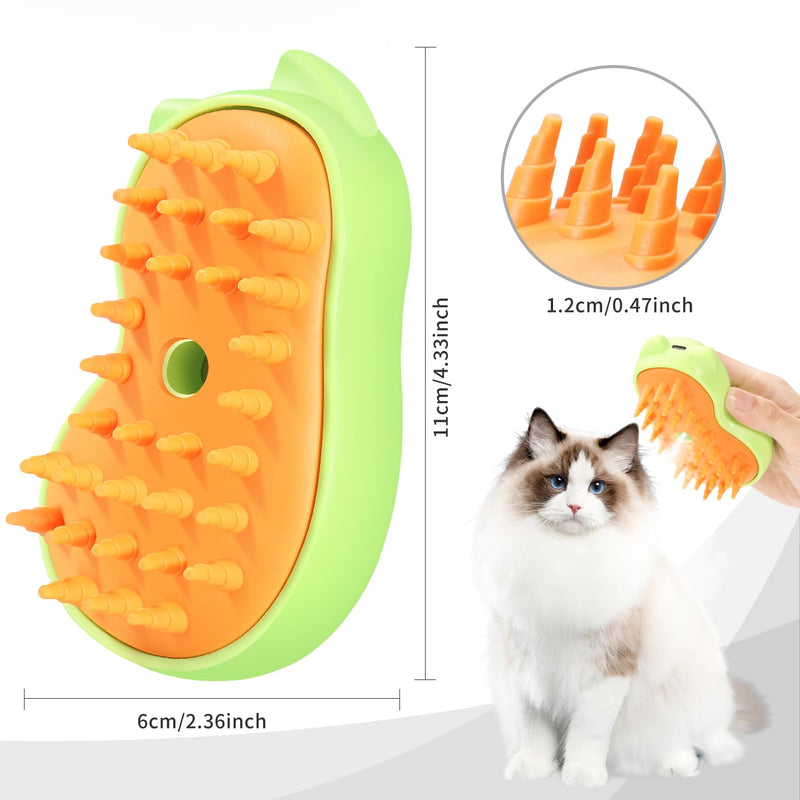 Cat Steam Brush for Shedding Rechargeable Cat Brush with Steam Self Cleaning 3in1 Cat Hair Brush with 2Gears Cat Grooming Brush for Long and Short Hair of Cat and Dog-Green Green - BeesActive Australia