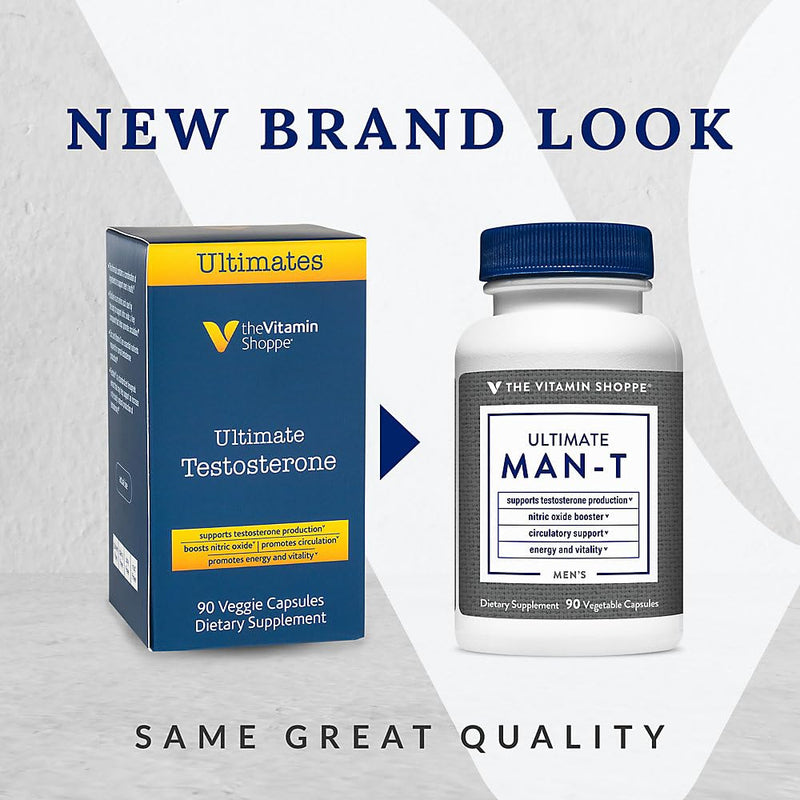 The Vitamin Shoppe Testosterone Booster - Male Vitality Performance & Energy | Tribulus Fenugreek Blend | 90 Veggie Caps | Men's Health