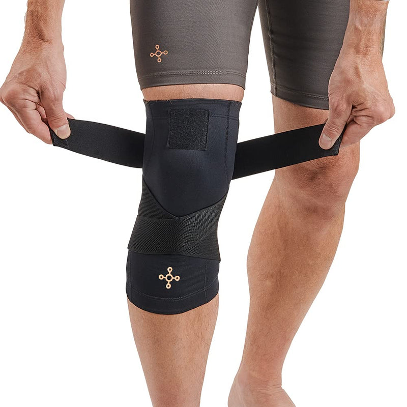 Tommie Copper Pro-Grade Compression Knee Sleeve, Unisex, Men & Women, Adjustable Ultimate Support Sleeve, Integrated Straps for Knee Stability & Muscle Support - Black, Large - BeesActive Australia