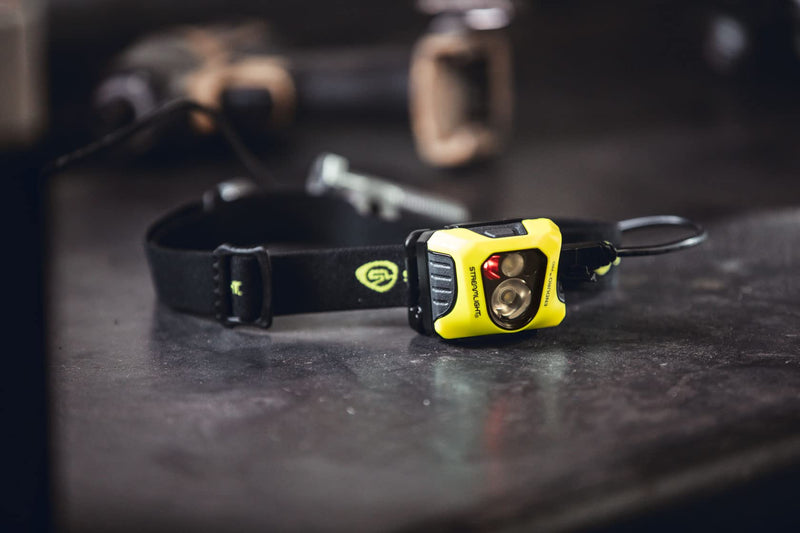 Streamlight 61436 Enduro Pro 200-Lumen USB Rechargeable LED Headlamp with Elastic Head Strap, Rubber Hard Hat Strap, 3M Dual Lock Fasteners, and USB Cable, Yellow - BeesActive Australia