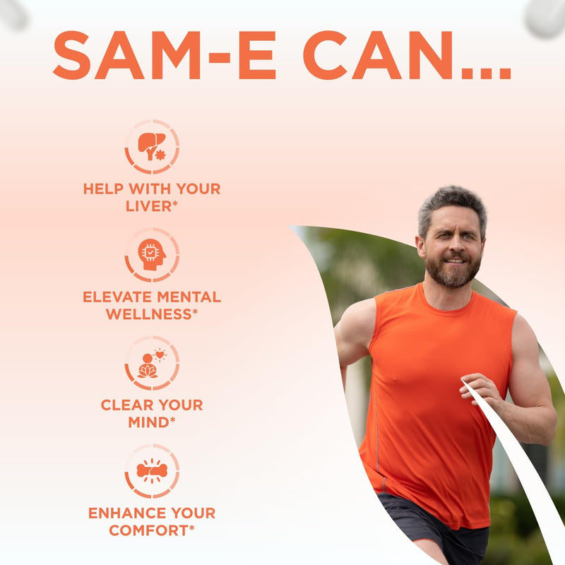 Clear Formulas Bioactive SAM-e 500mg - High Strength SAM-e Supplement with Biologically Active S,S Form for Liver and Mood Support - Vegan Non-GMO Preservative Free - Made in the US (30 Servings) 30 Count (Pack of 1)