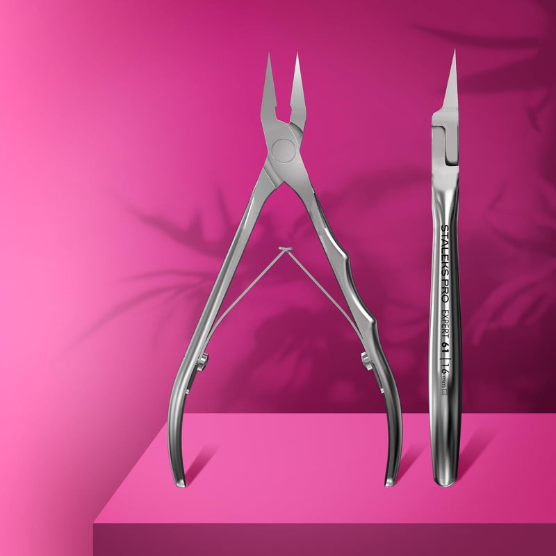 Staleks Pro EXPERT 61 Ingrown Toenail Nippers – 16mm Blades – Narrow Tips with Safe Ends – Stainless Steel – Professional Pedicure Tool 9 mm