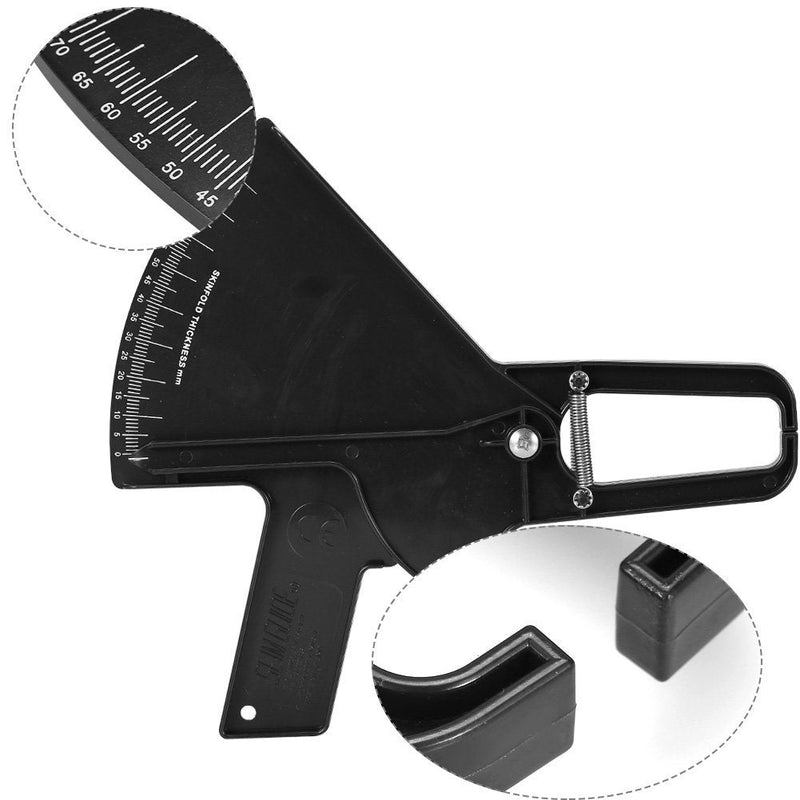 Body Fat Calipers, Skinfold Caliper 2 Colors 0-80MM Fat Measuring Test Slim Skinfold Caliper Weight Loss Measure Tester (Black) Black - BeesActive Australia
