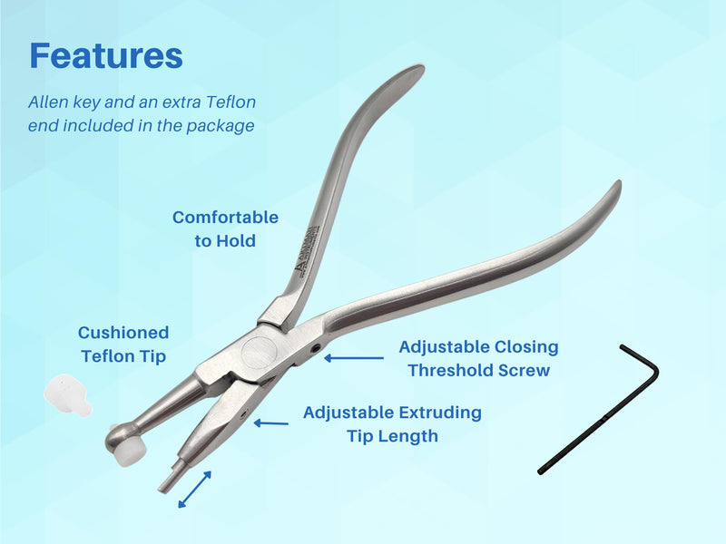 ARTMAN INSTRUMENTS Orthodontic Adhesive Band Removing Pliers Adjustable Cement Scraper Tool with Teflon Pad for Braces, Molar Bands, and Tooth Gem Removal – Dental Debonding Instrument - BeesActive Australia