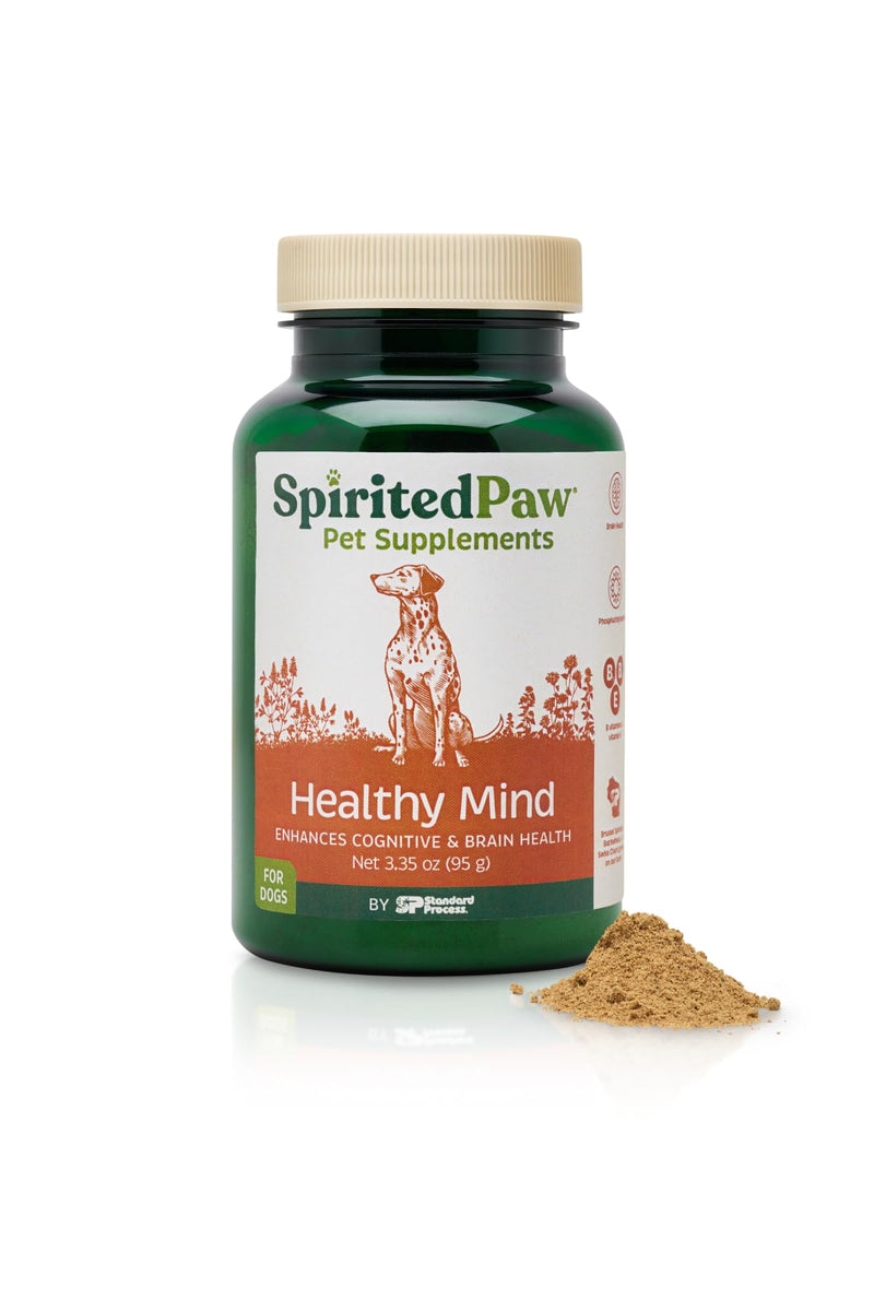 Spirited Paw Healthy Mind - Supports Brain Function for Adult & Senior Dogs - Brain Nourishment for Healthy Memory Support - Farm-Grown Ingredients & No Artificial Fillers - 3.35 oz