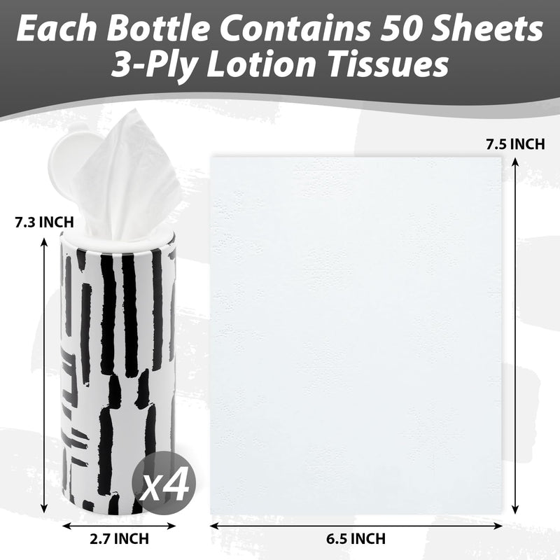 Car Tissues with Lotion, 4 Packs Car Tissue Cylinder, Round Tissues Holder for Car, Perfect Fit for Car Cup Holder, Facial Tissues Tube Box, Travel Tissues Packs - BeesActive Australia