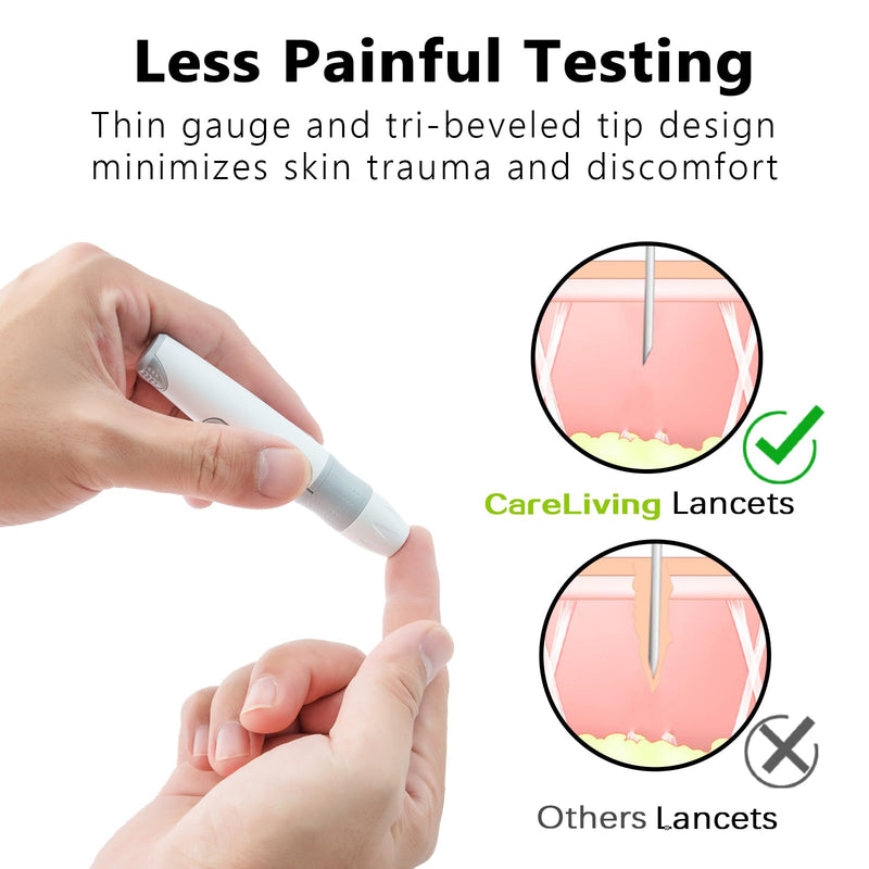 Blood Lancets for Diabetes Testing - 33 Gauge Diabetic Lancets for Blood Testing and Glucose Testing - Fits Most Lancing Devices - 310 Count (Colourful)