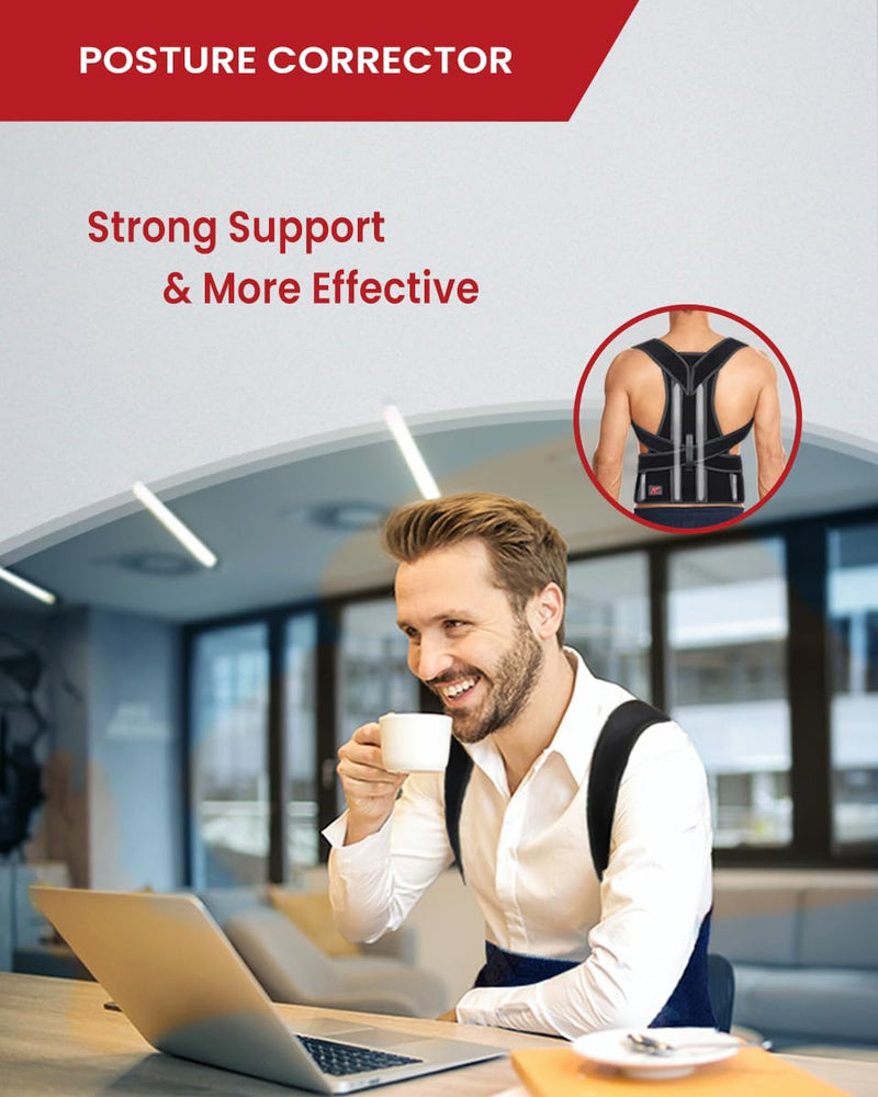 Hurmoya Back Brace Posture Corrector for Women and Men, Lower and Upper Back Pain Relief, Shoulder Straightener and Adjustable Full Back and Lumbar Support Medium Universal - BeesActive Australia