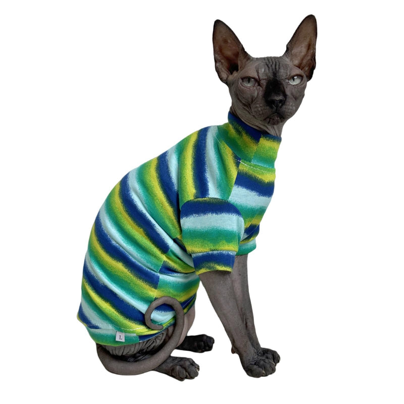 Limited Edition Sphynx Cat Cotton T-Shirts Hairless Cat Sweatshirt Pet Kitten Clothes Round Collar Kitten Shirts Vest Cats & Small Dogs Apparel (Reflection, L (7.7-9.9 lbs)) L (7.7-9.9 lbs) Reflection - BeesActive Australia