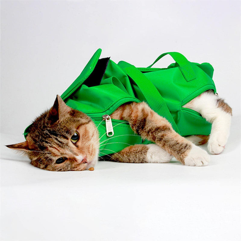Baoblaze Pet Cat Restraint Bag Claw Grooming Scratching Grooming Bag for Cats GREEN S - BeesActive Australia
