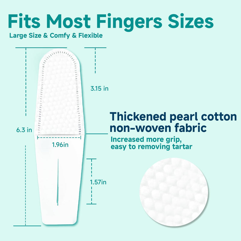 Pet Dental Finger Wipes for Dogs & Cats, Dog Teeth Cleaning Wipes Tooth Brushing Kit by Remove Plaque and Tartar & Freshens Breath Buildup No-Rinse Dog Finger Toothbrush White - BeesActive Australia