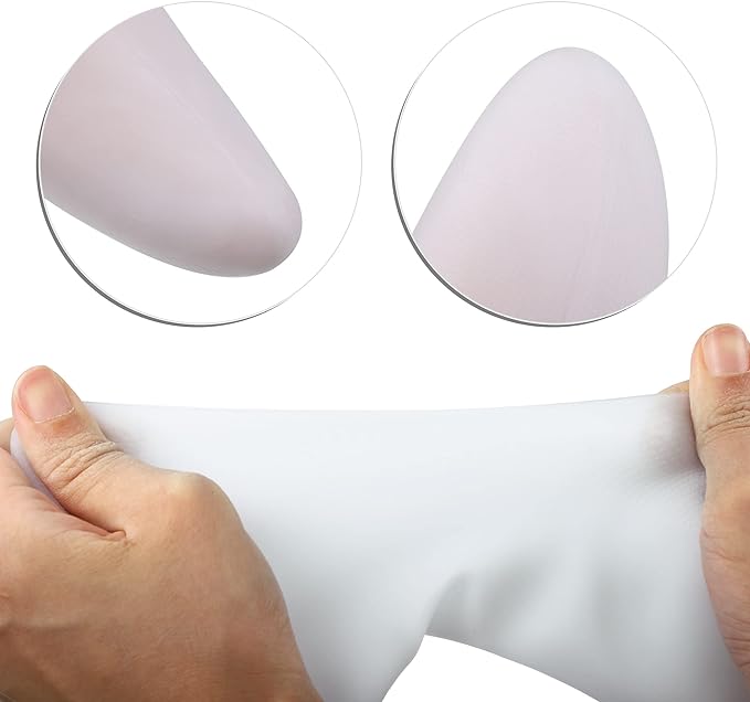 VOCOSTE Silicone Socks, Silicone Socks, Moisturizing Gel Socks, Burst Foot Care Protector, Ankle Joints, Shock Absorption, Anti-Crack, White, S - BeesActive Australia