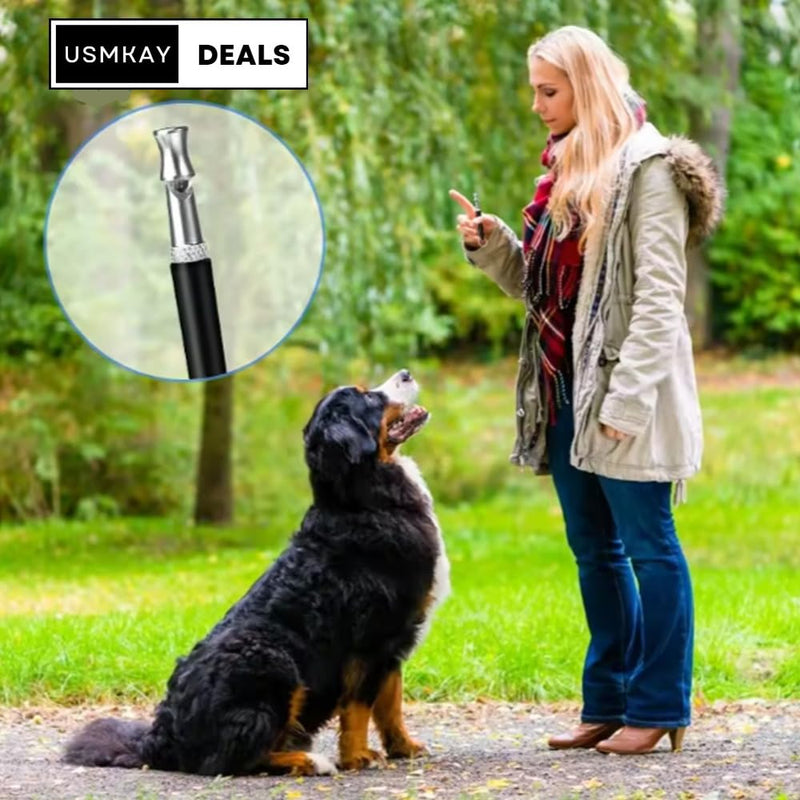 2 Pack dog whistle, dog training whistle, Adjustable Ultrasonic Silent Dog Whistle, Dog Whistle to Stop Barking Neighbors Dog, Professional Recall Dog Training Whistles. (Black and White with lanyard) - BeesActive Australia