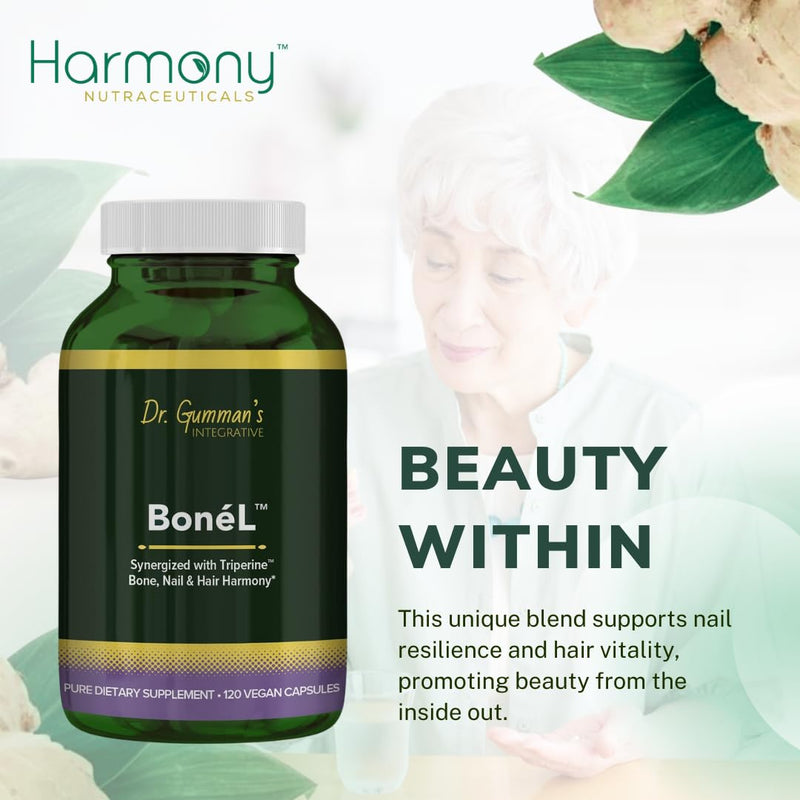 Bone'L - Bone, Nail & Hair Harmony - Highest Potency, Maximum Bio-Activity, Harmony Nutraceuticals Vegan Capsules
