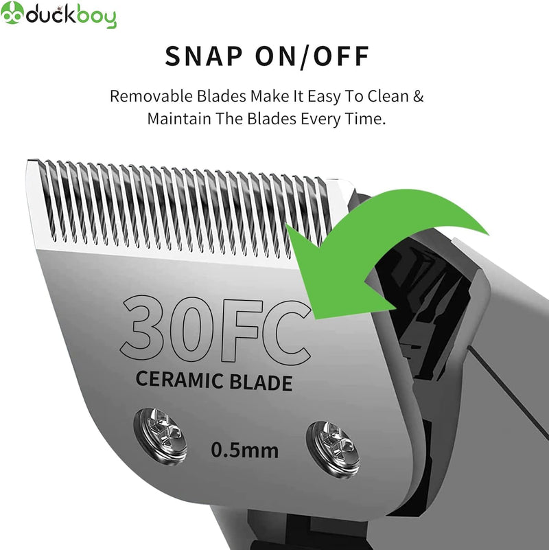 DUCKBOY Horse Clippers Blades, Detachable and Replaceable Blades，Detachable Universal Blades for Professional Horse Grooming Clippers, Top and Bottom, Stainless Steel, 2 PCS with 15 + 30 Teeth