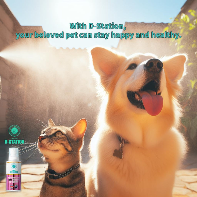 D-STATION PDRN Pet Skin Care Mist Spray – Anti-Static, Deodorizing, Moisturizing, Itch Relief & Nourishes Skin & Coat for Dogs & Cats (5.07 oz)