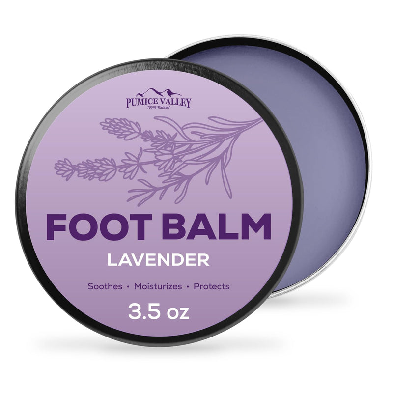 Pumice Valley Foot Balm Cream for Dry Cracked Heels and Feet - Natural Foot Moisturizer Balm for Calluses and Dry Feet Treatment - Lavender Foot Lotion 3.5 Oz - BeesActive Australia